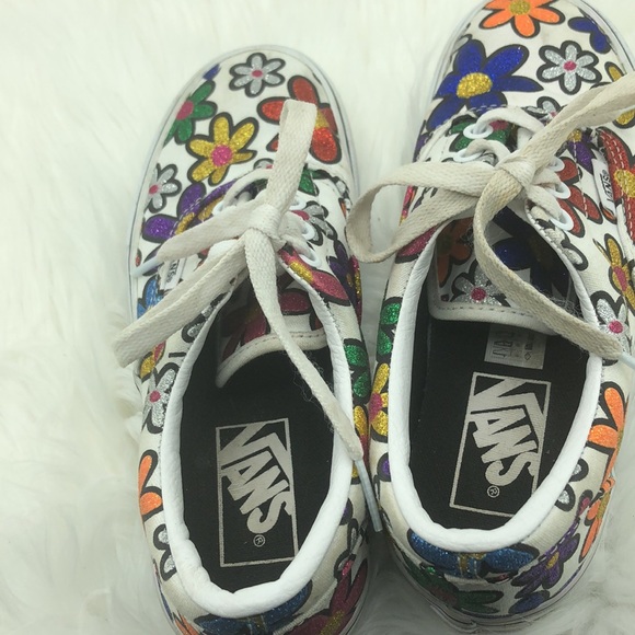 Vans Glitter Daisies Era Platform W(5.0) M(3.5) Sneakers Shoes - Picture 3 of 9